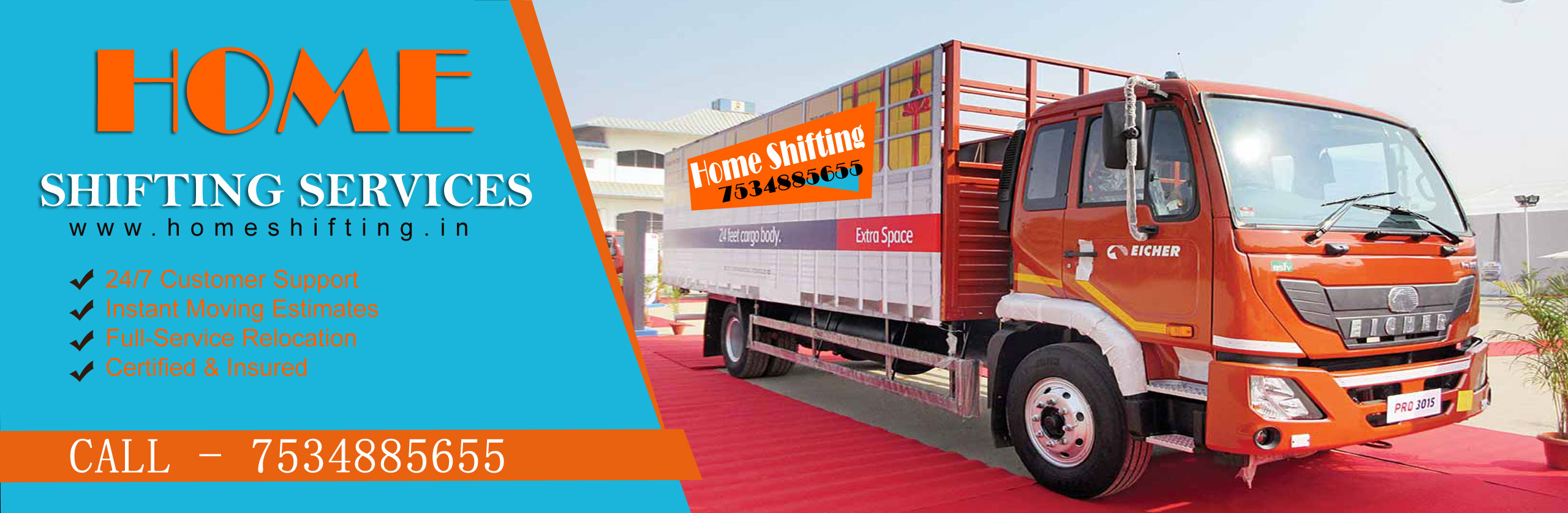 Home Shifting Banner by Hindustan cargo packers and movers